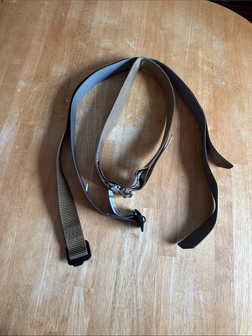 Adjustable Tan and Brown Webbing Belts